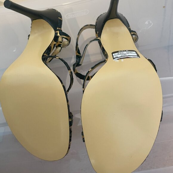 leopard print high heel sandals - brand new  - JLo size 10 - Picture 3 of 5